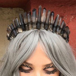 Smoky Quartz Crown, Raw Black Crystal Quartz Crown
